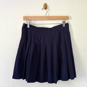 Vintage 80s 90s Adidas navy blue pleated mini tennis skirt golf activewear 14